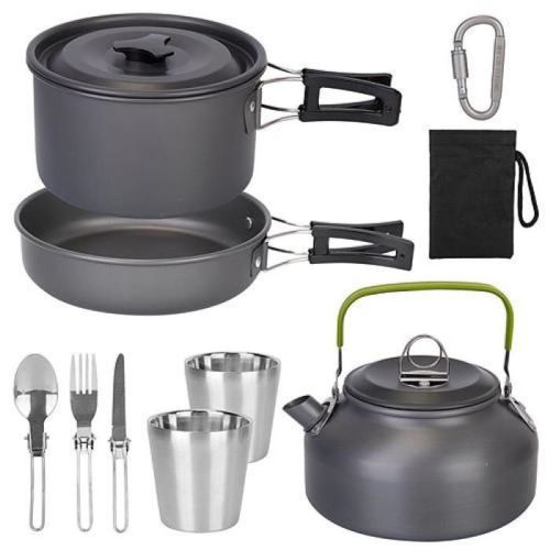 Outdoor Hiking Picnic Camping Cookware Set Picnic Stove Aluminum Pot Pans Kit Outdoor Hiking Picnic Camping Cookware Set Picnic Stove Aluminum Pot Pans Kit