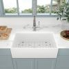 Lordear 33 Inch Farmhouse Sink White Ceramic Single Bowl Kitchen Sink Apron Front Sink