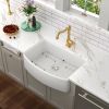 Lordear 33 Inch Farmhouse Sink White Ceramic Single Bowl Kitchen Sink Apron Front Sink