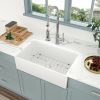 Lordear 33 Inch Farmhouse Sink White Ceramic Single Bowl Kitchen Sink Apron Front Sink